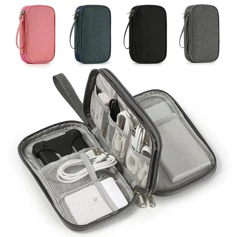 Travel Cable Organizer Bag Double Layer
