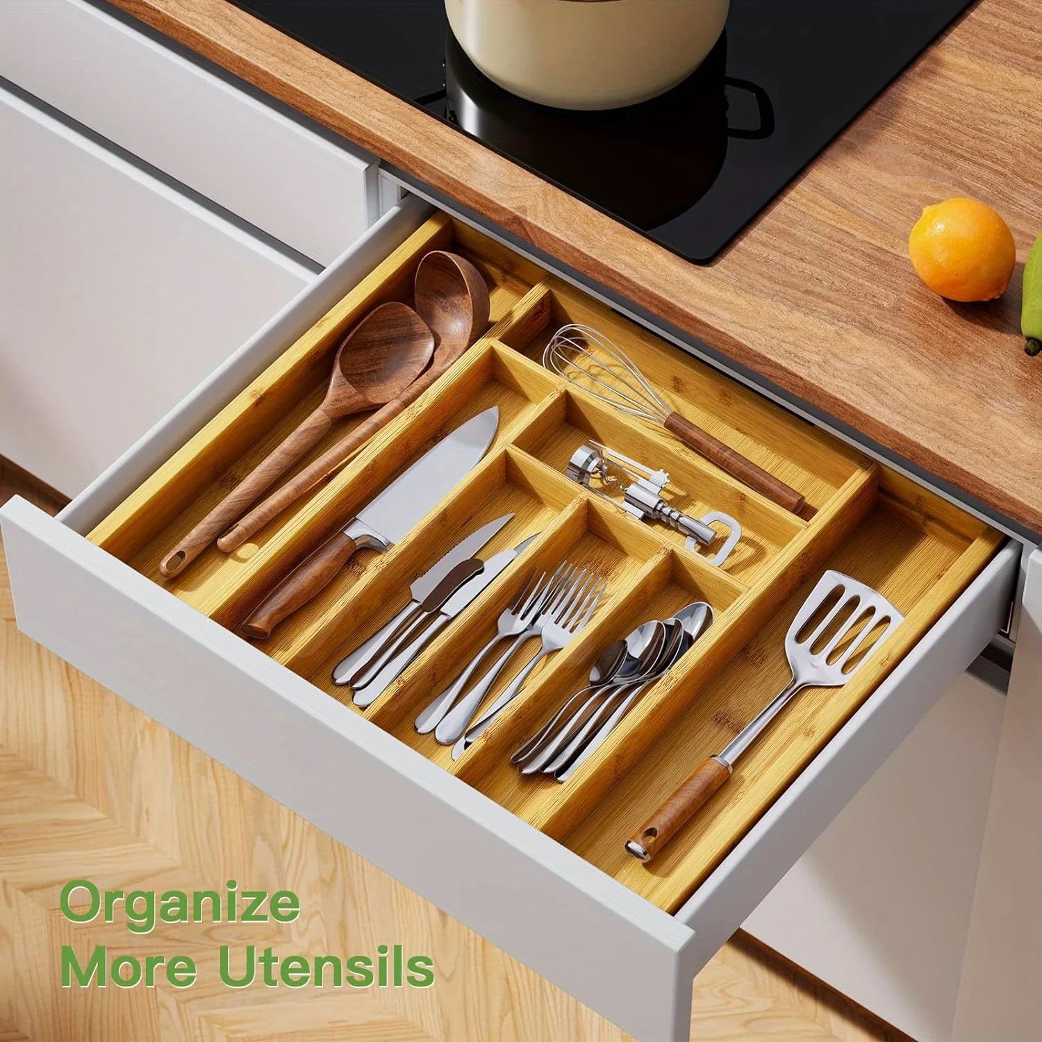 Ergonomic Bamboo Drawer Organizer Set 5-Piece Gear - VOYAGR
