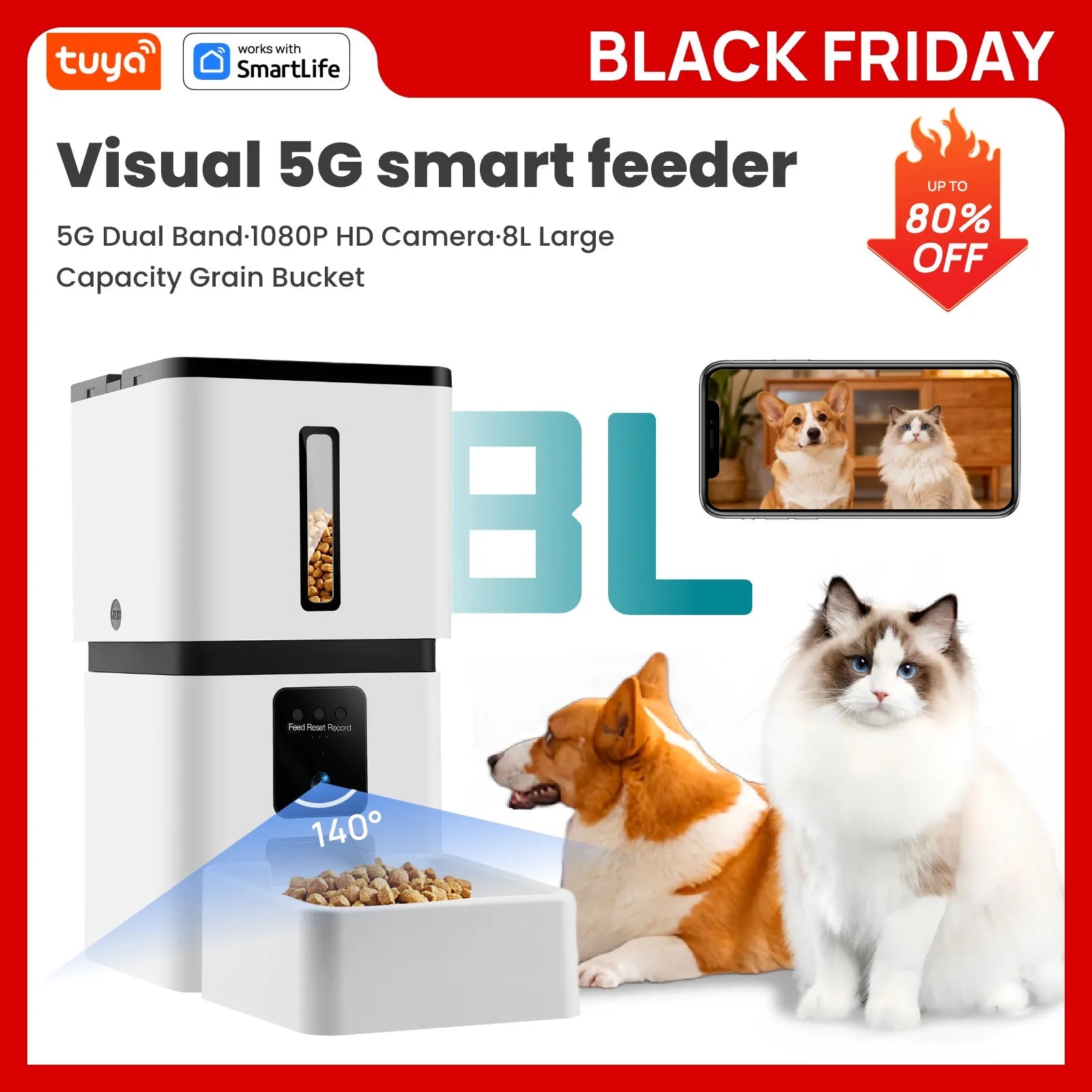 Ergonomic Automatic Pet Feeder with Timer Organizer - VOYAGR