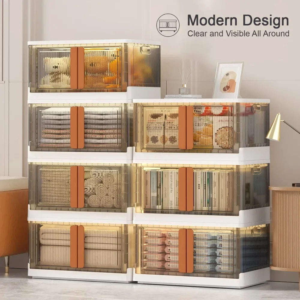 Stackable Storage Bins with Lids 6-Pack