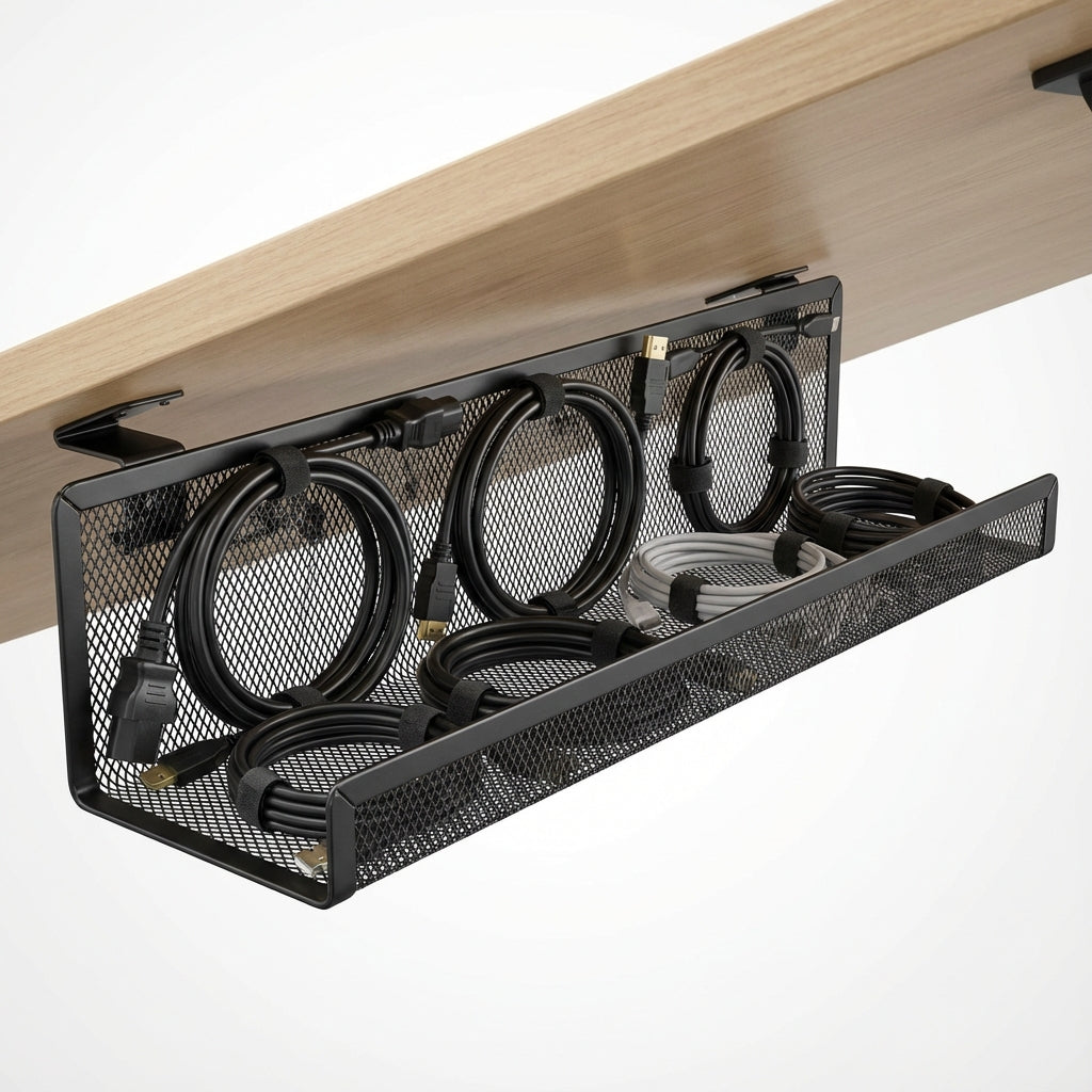 Under-Desk Cable Management Tray