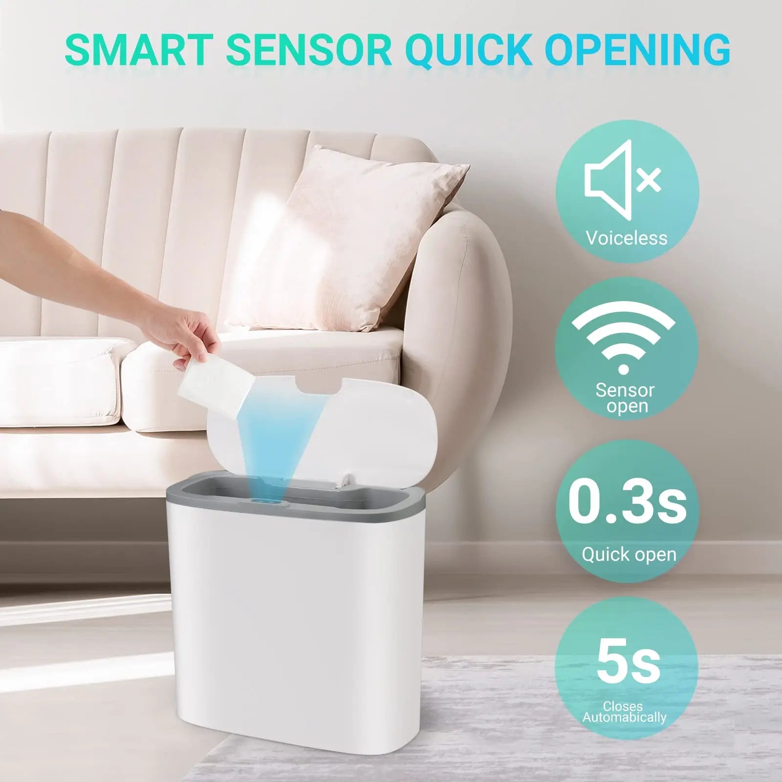Touchless Motion Sensor Trash Can