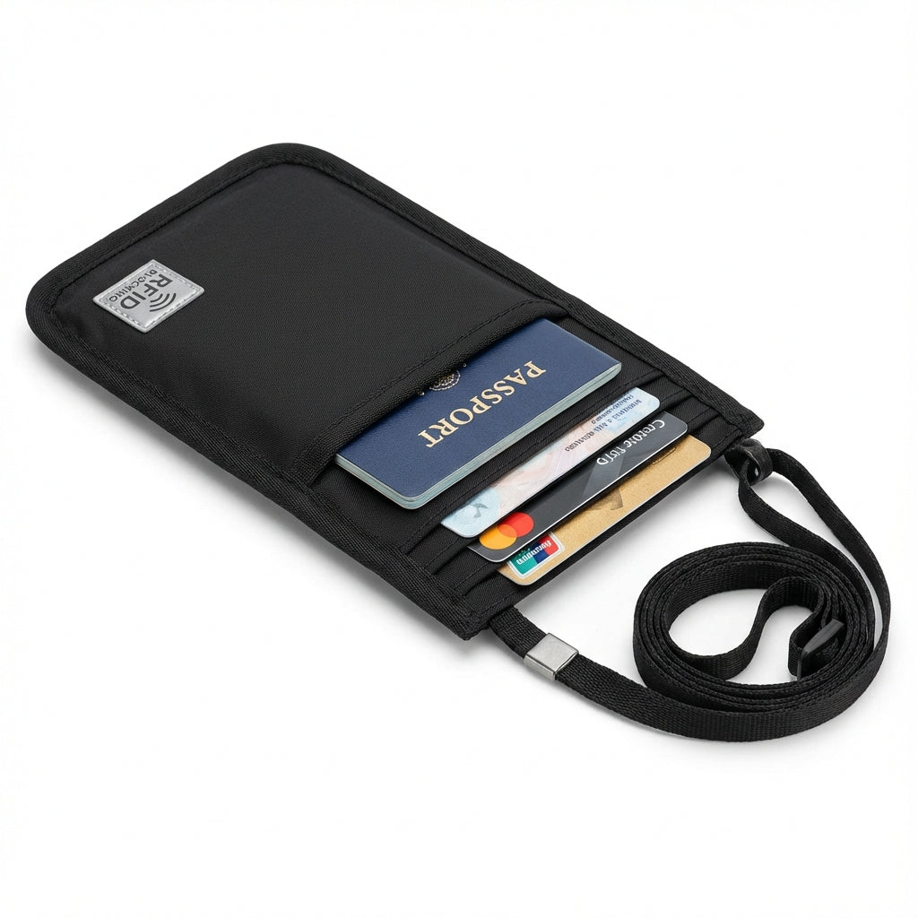 RFID-Blocking Neck Wallet